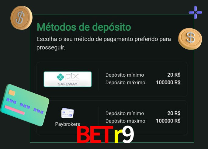 O cassino betr9 oferece uma grande variedade de métodos de pagamento